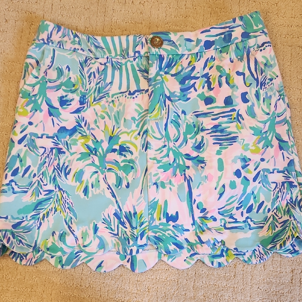 Lilly Pulitzer Blue and Pink Tropical Skort